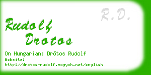 rudolf drotos business card